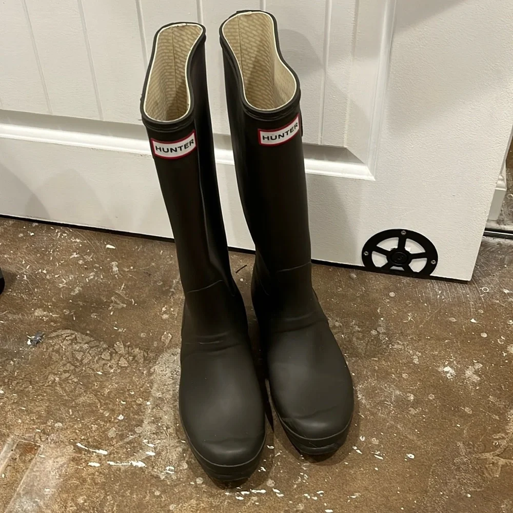 Hunter gray tall boots 10 female 9 male - Picture 1 of 3